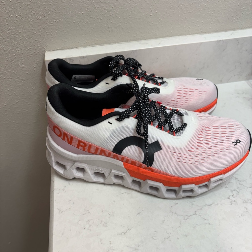 On Running Women's Athletic Shoes - White and Red - Picture 4 of 6